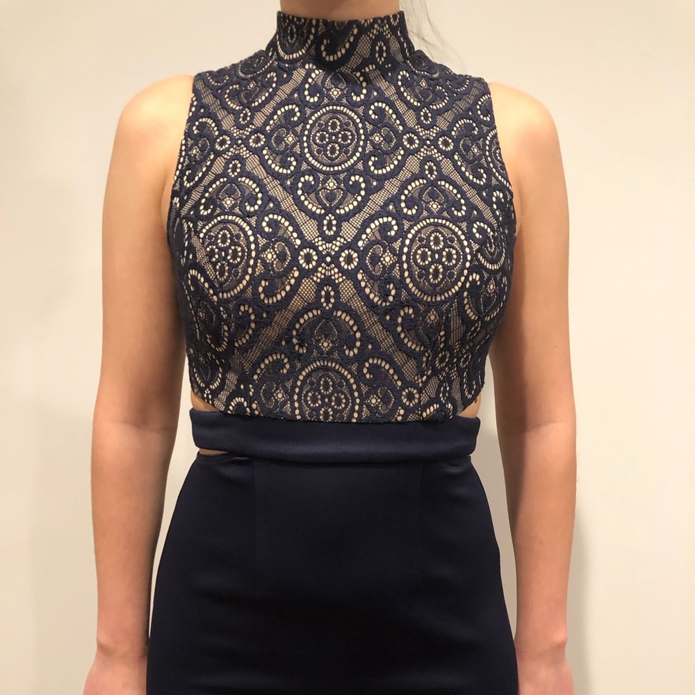 Navy blue with lace dress 🔥